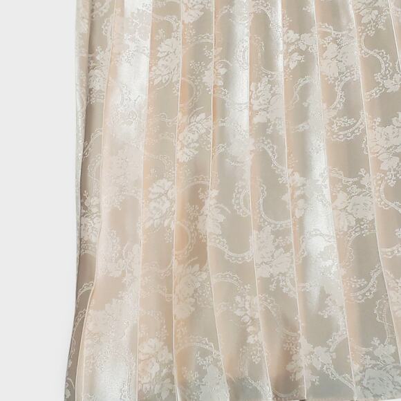 Vintage Scott McClintock Jacquard Lace Pleated Dress Shiny Pink Sz 10 Romance - Picture 15 of 15